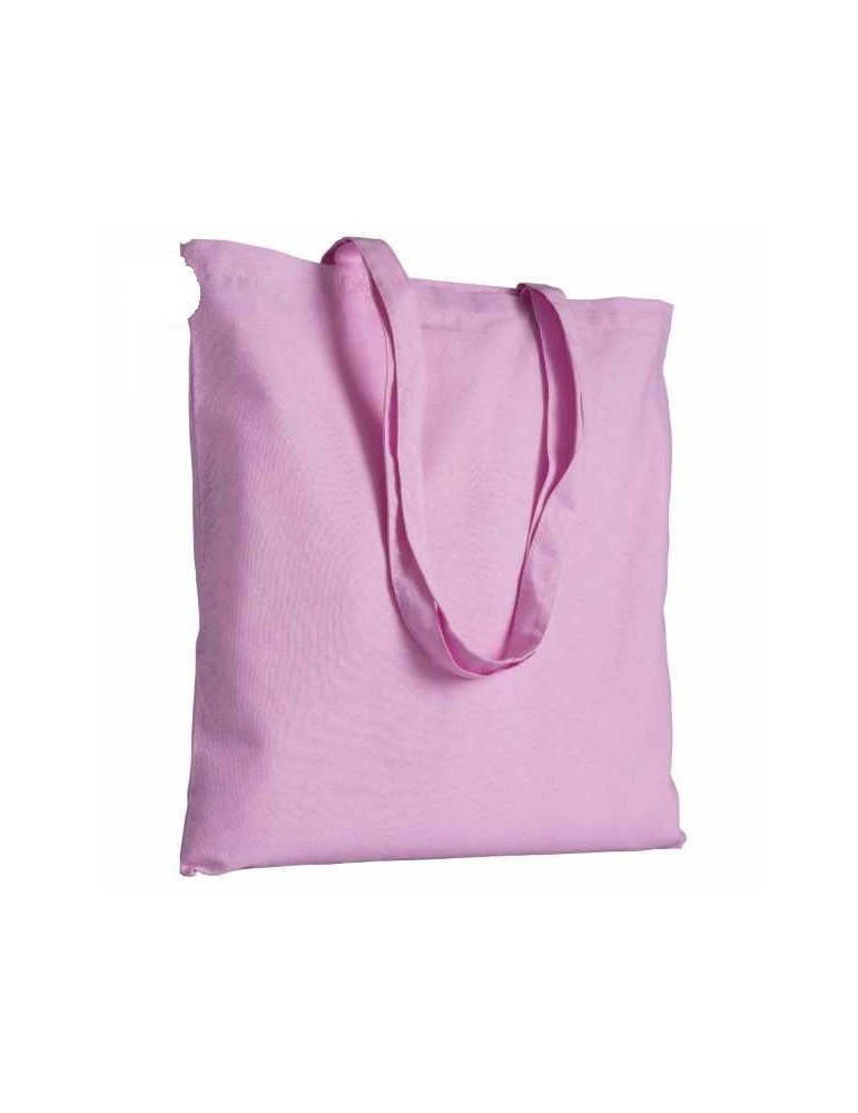 10 Borse Di Cotone Per La Spesa – Manici Lunghi, Rosa, 36x40 Cm – 140 G/m², Ideali Da Personalizzare